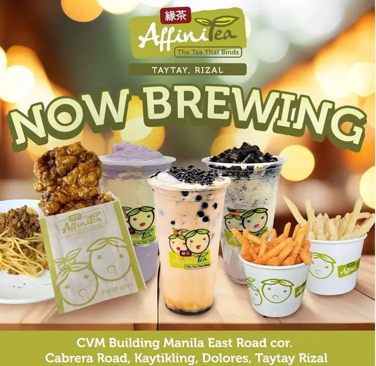 Affinitea Philippines Menu