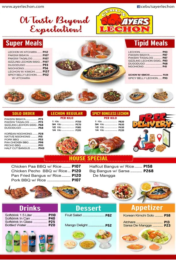 Ayers Lechon Menu