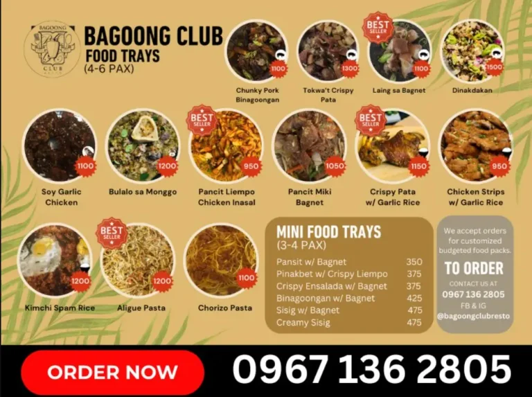 Bagoong Club Philippines Menu