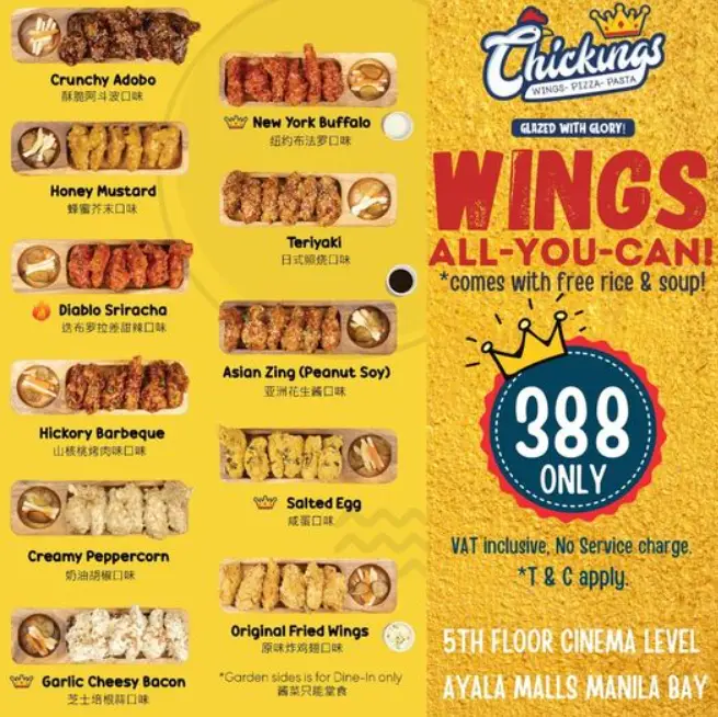 Chickings Menu