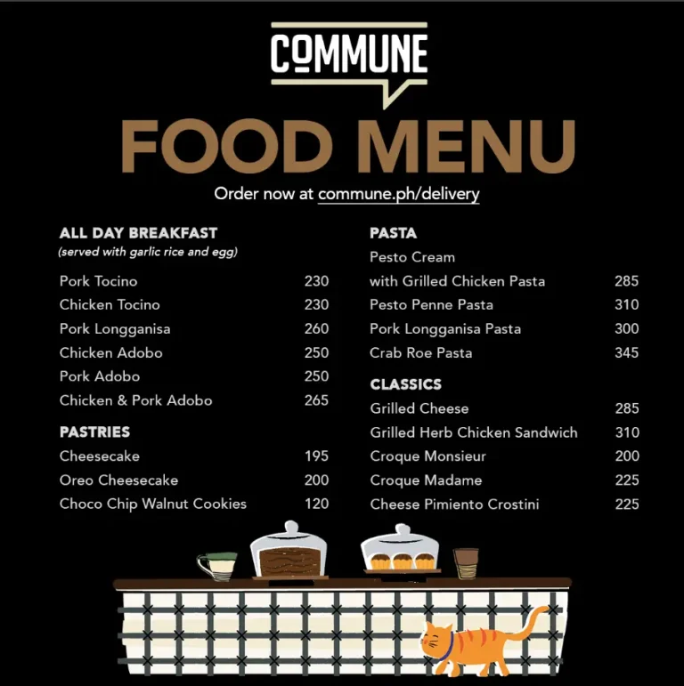 Commune Philippines Menu