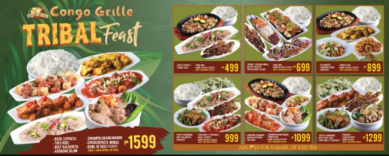 Congo Grille Philippines Menu