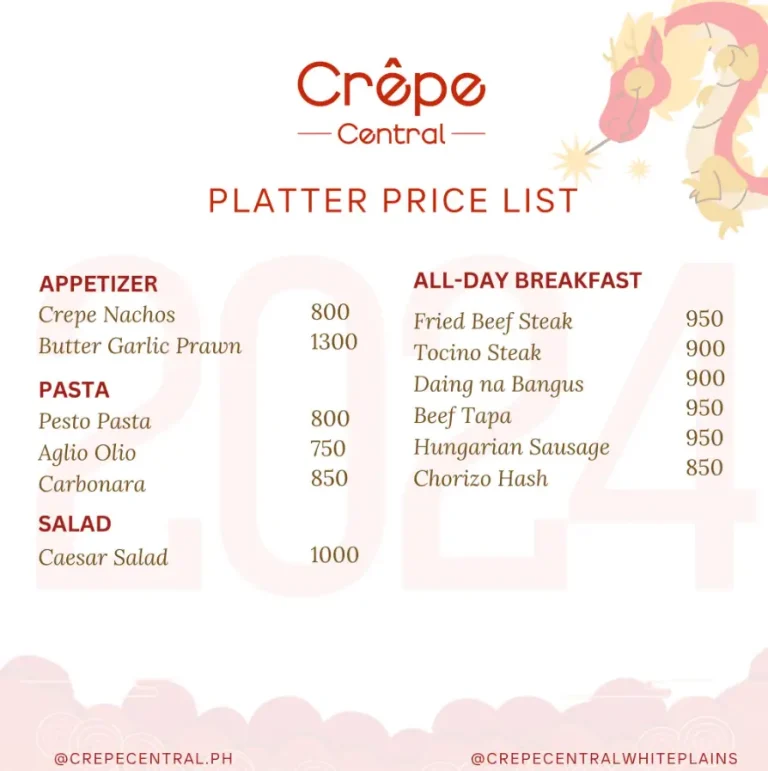 Crepe Central Philippines Menu