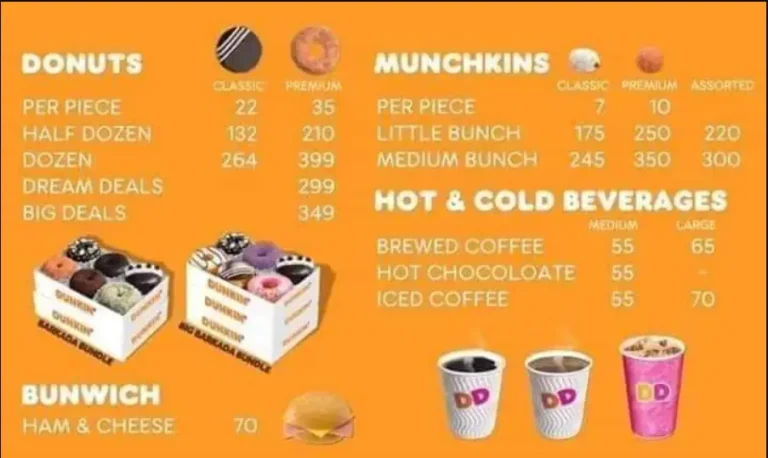 Dunkin Donuts Philippines Menu