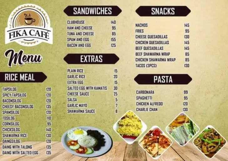 Fiika Cafe Menu