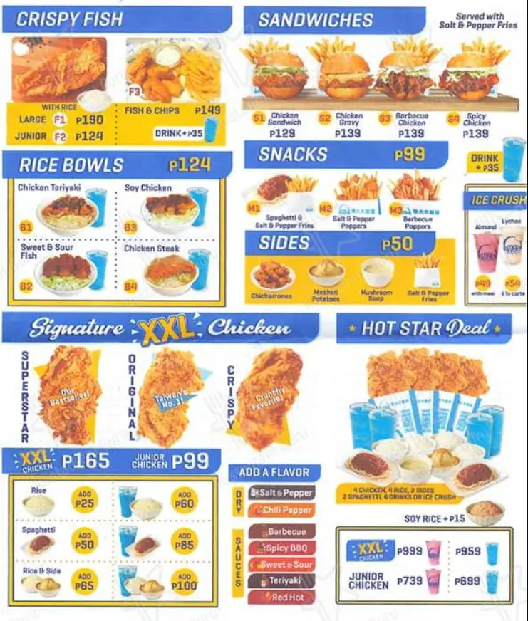 Hot Star Menu