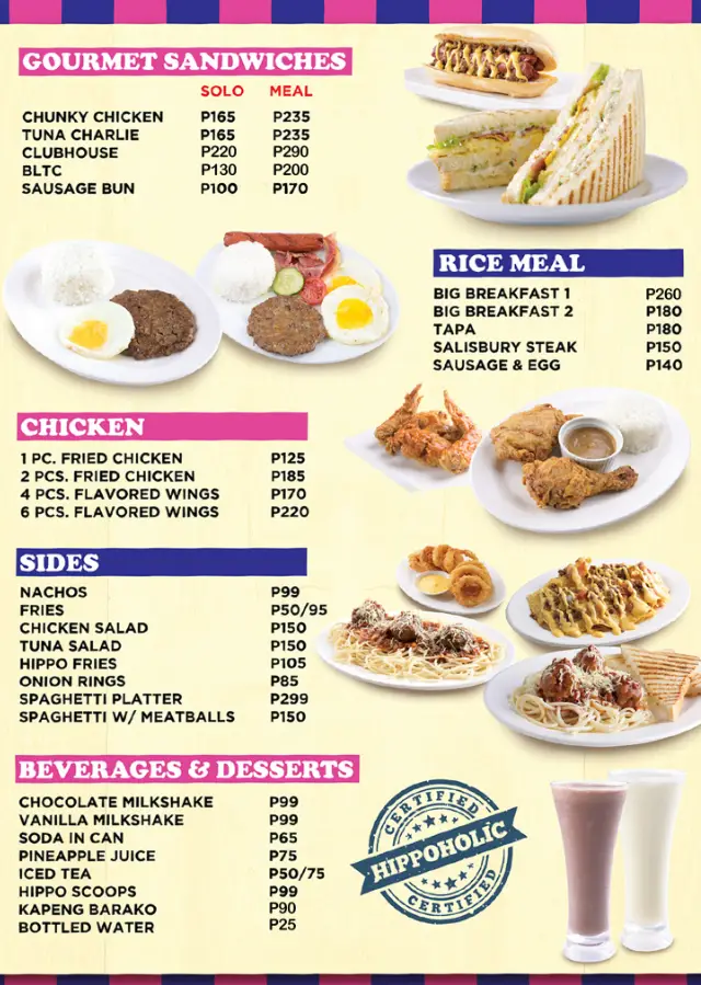 Hungry Hippo Philippines Menu