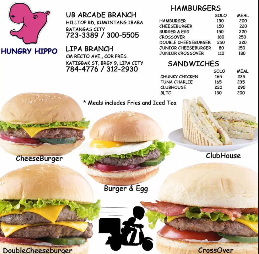 Hungry Hippo Menu