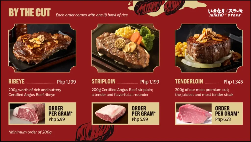 Ikinari Steak Menu