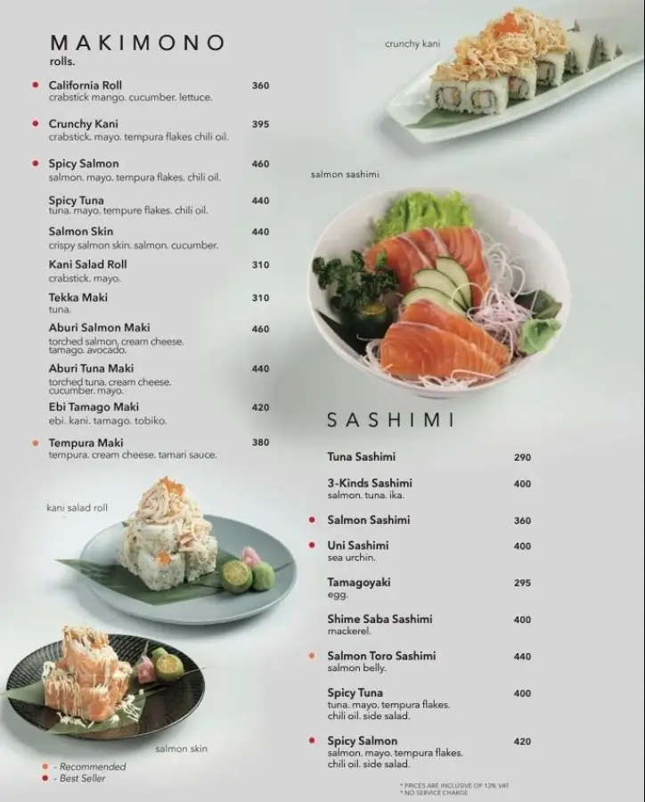 Kenji Tei Philippines Menu