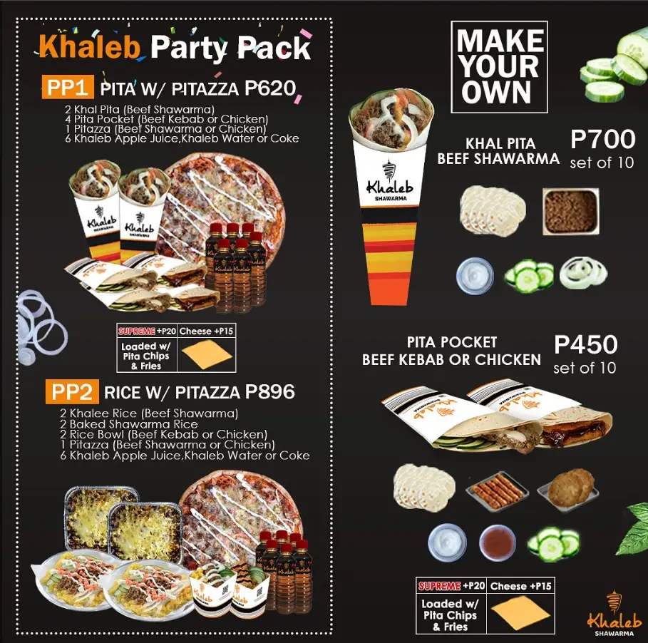 Khaleb Shawarma Menu