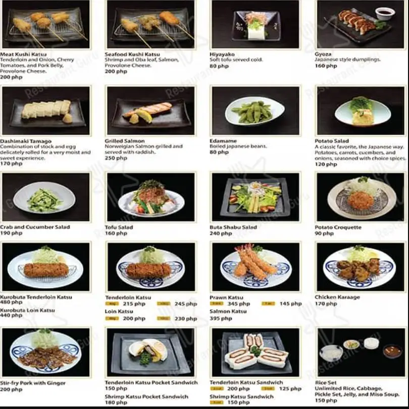 Maisen Tonkatsu Philippines Menu