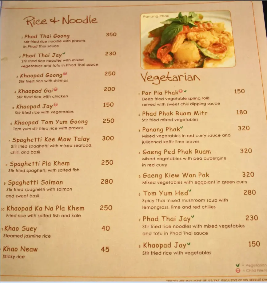 Mango Tree Cafe Menu