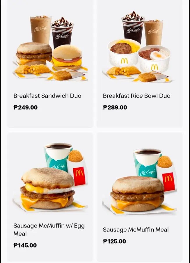 Mcdonald’s Philippines Menu 2025