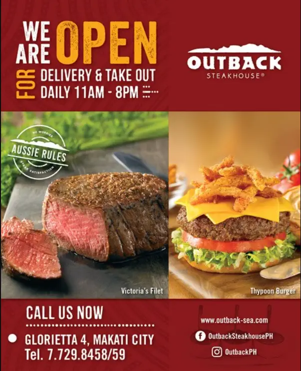 Outback Steakhouse Menu