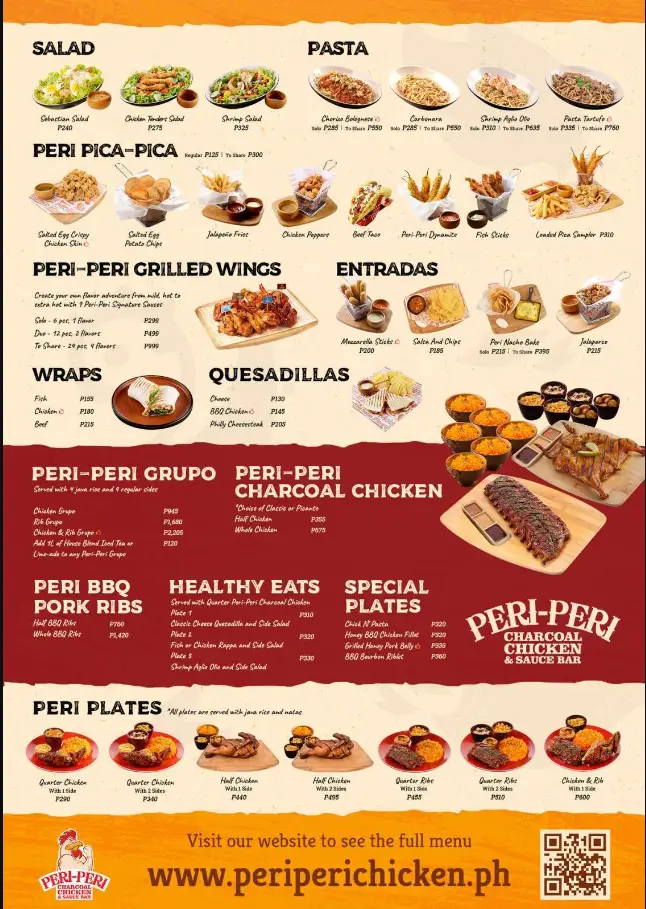 Peri Peri Chicken Menu