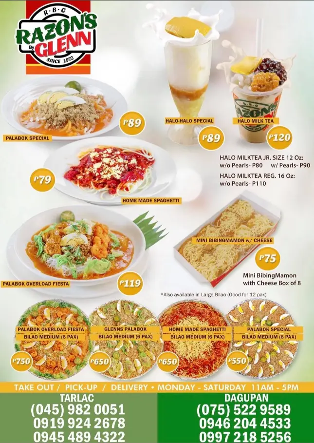 Razon’s Philippines Menu