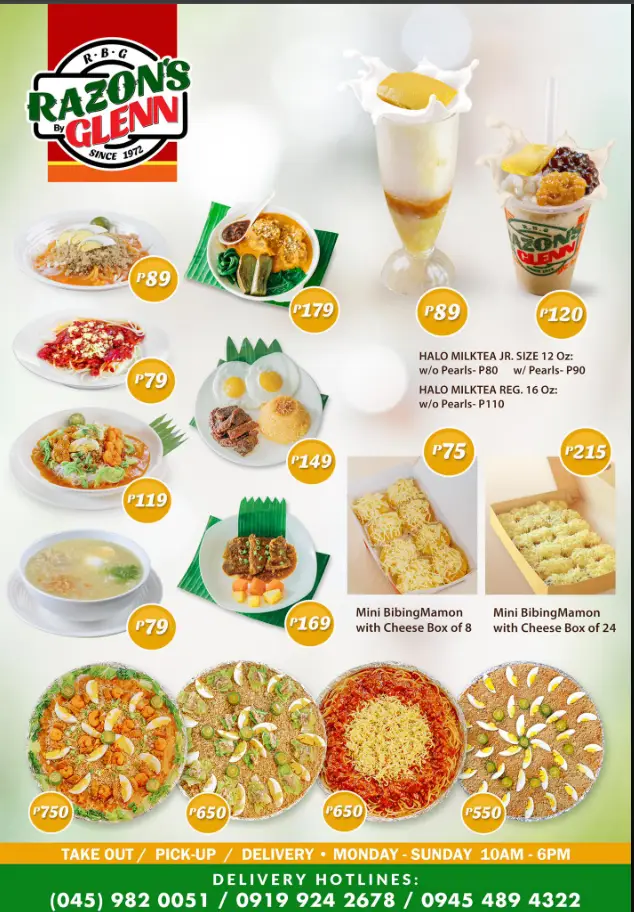 Razon’s Menu