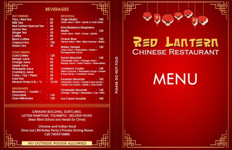 Red Lantern Philippines Menu