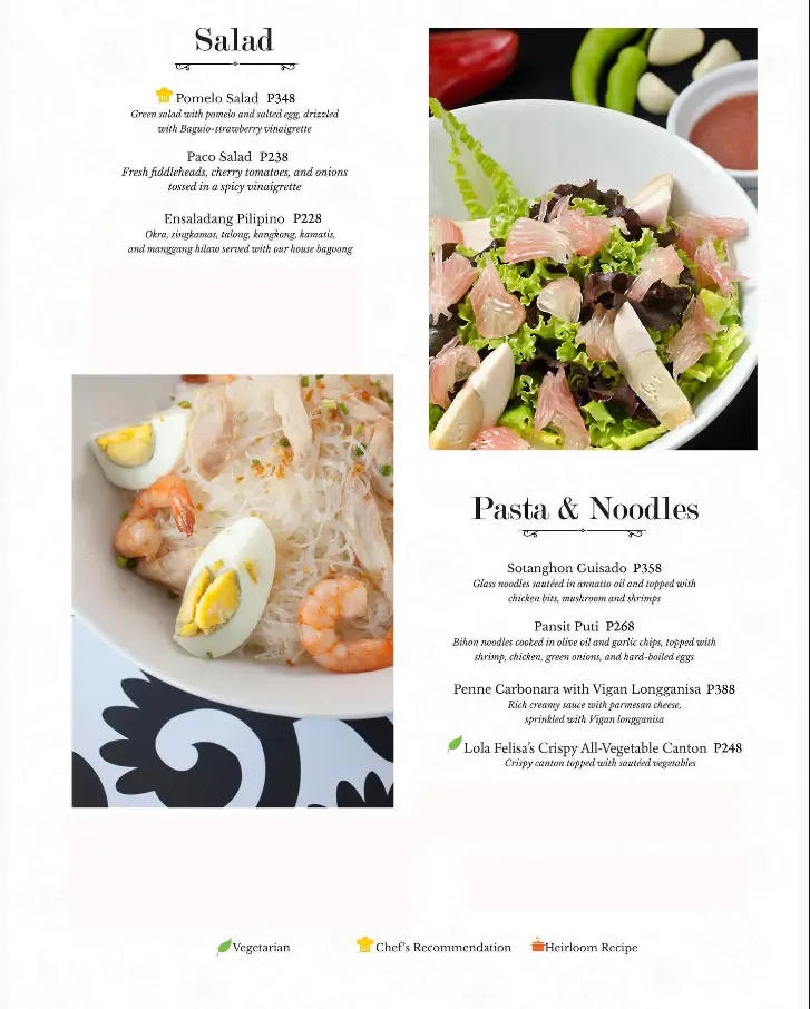 Romulo Cafe Menu