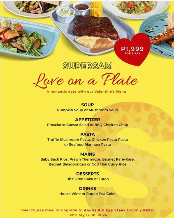 Supersam Philippines Menu