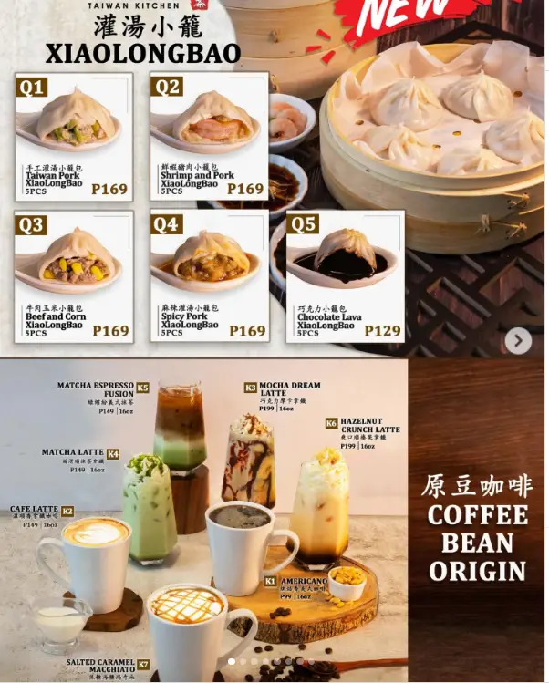 Taiwan Kitchen Philippines Menu