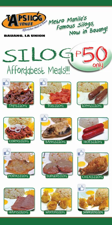 Tapsilog Philippines Menu