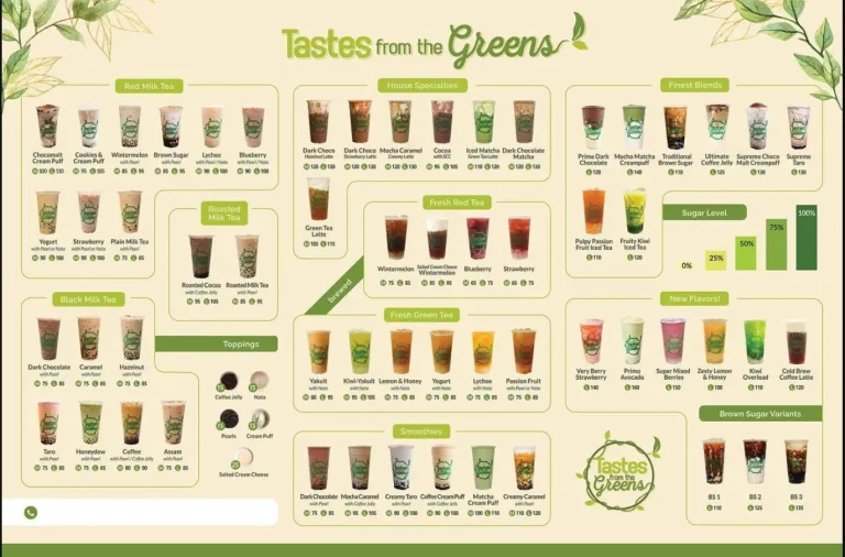 Taste From The Greens Philippines Menu