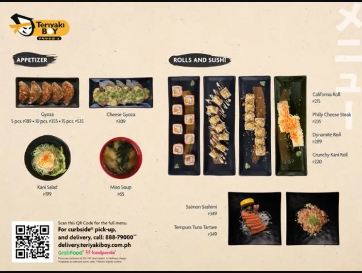 Teriyaki Boy Philippines Menu