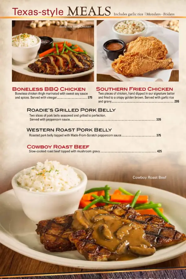 Texas Roadhouse Menu