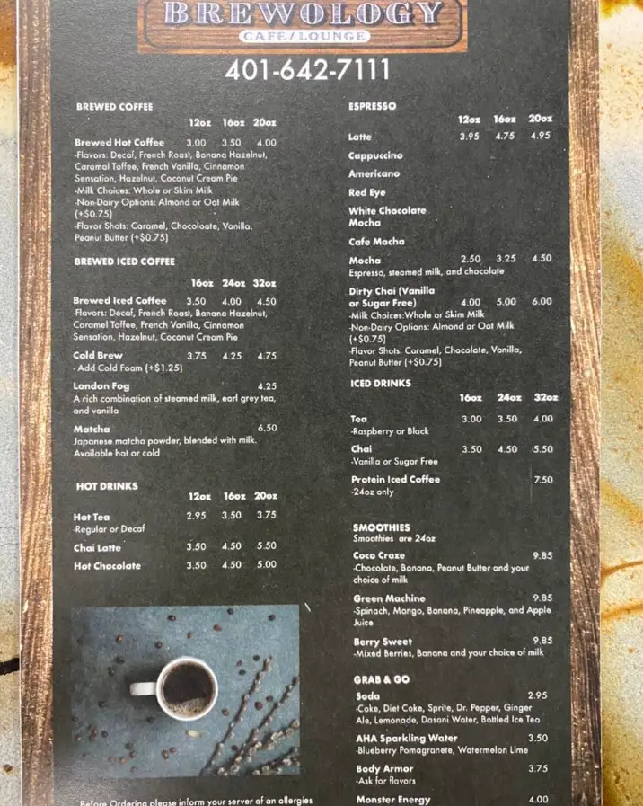 The Brewology Philippines Menu