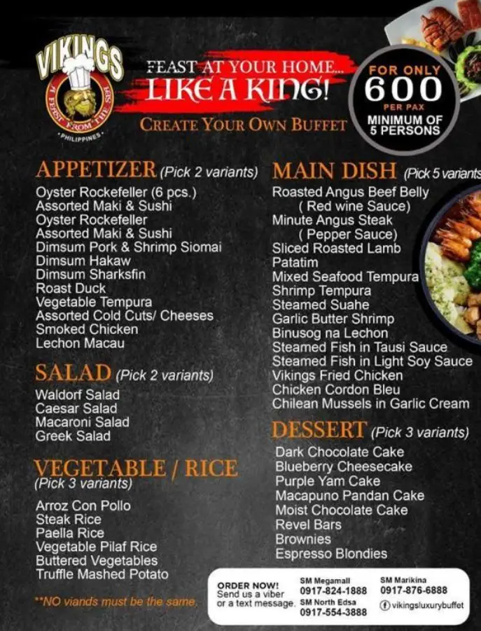 Vikings Menu